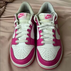 Nike Pink and White Low-Top Sneakers